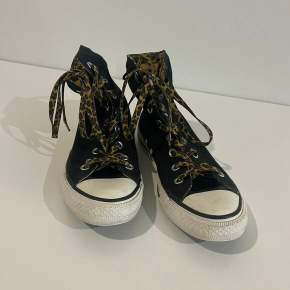 Chuck Taylor Converse Cheetah Animal Print Size 8 high top mcbling y2k leopard - Picture 3 of 7